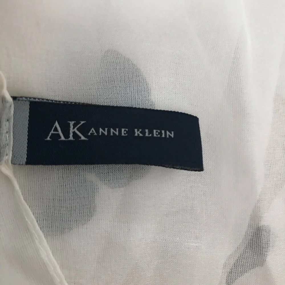 Anne Klein Black and White Floral Silk Scarf